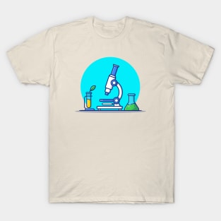 Microscope, Test Tube And Beaker Glass T-Shirt